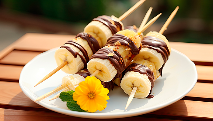 frozen banana bites