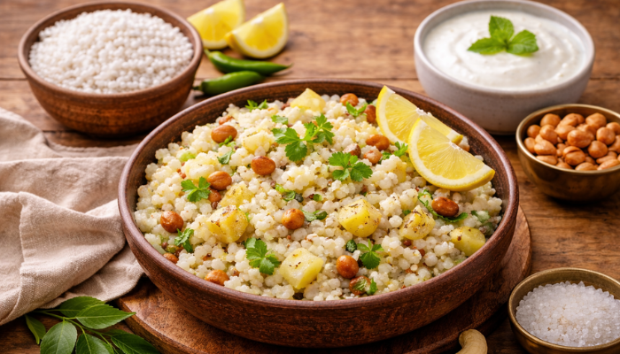 Sabudana Khichdi on a table 
