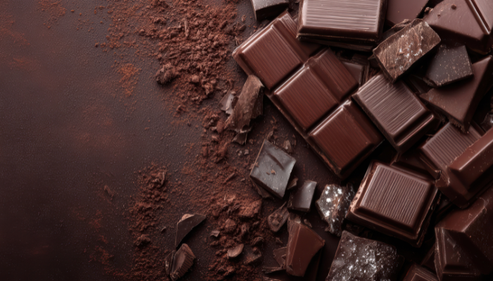 dark chocolate with cocoa powder