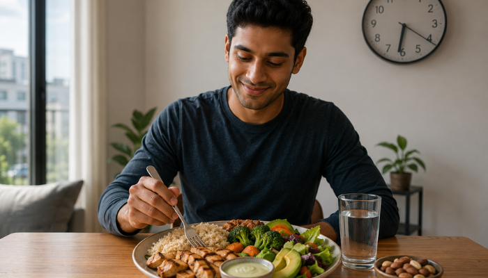 A male person trying omad diet for weight loss