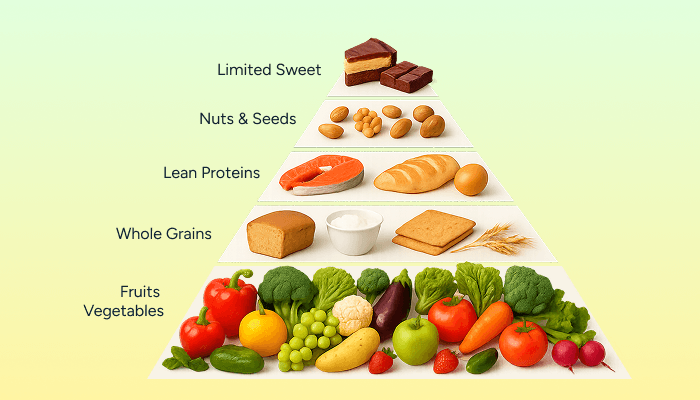 dash diet chart explaining types of foods to eat 