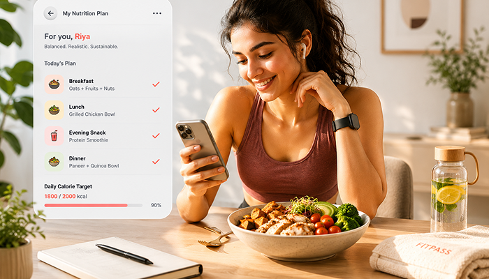 girl checking the personalised dietitian recommended diet plan