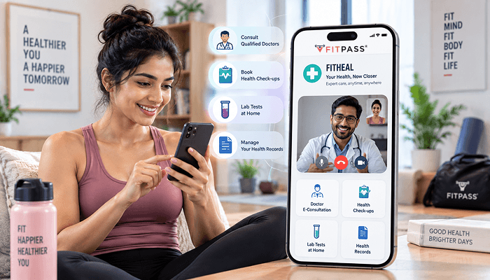 Girl booking a health check appointment with Fitheal for preventive healthcare.
