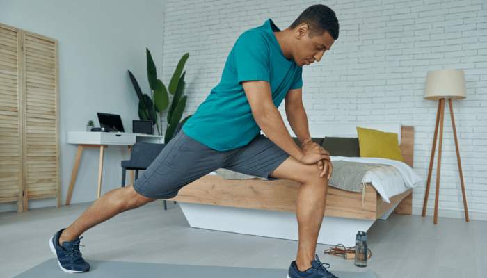 Man working in his home 