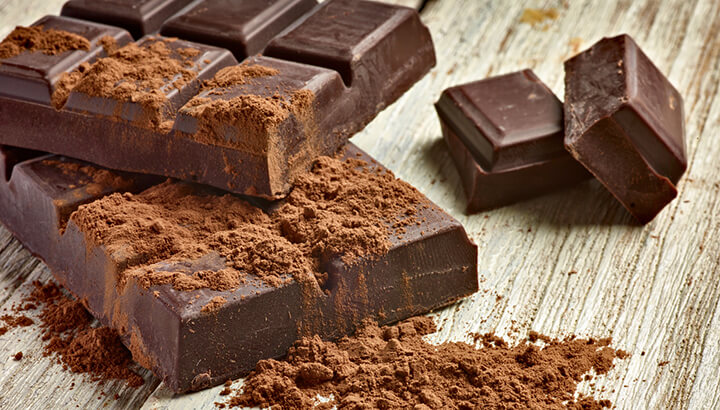 Dark chocolate and cocoa powder